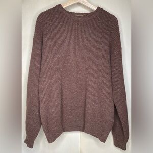 Vintage Wool ‘Basic of America’ Heather Brown Crewneck Sweater Sz Med